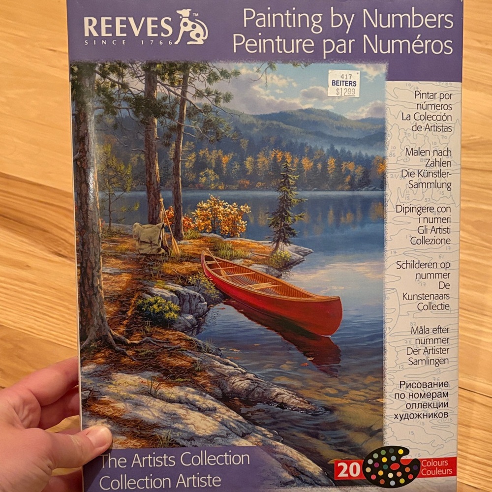 Painting by Numbers - Red Canoe on Tranquil Lake